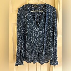 Lulus Blue Polka Dot Blouse